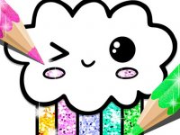 Kawaii Glitter Coloring Book