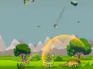 Dinosaurs vs Asteroids Shooting Defense Game