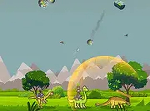 Dinosaurs vs Asteroids Shooting Defense Game